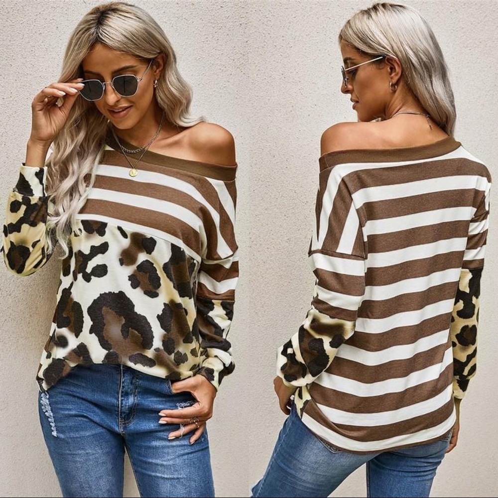 IF ONLY COLOR BLOCK LONG SLEEVE - RUST - Picture 3 of 6
